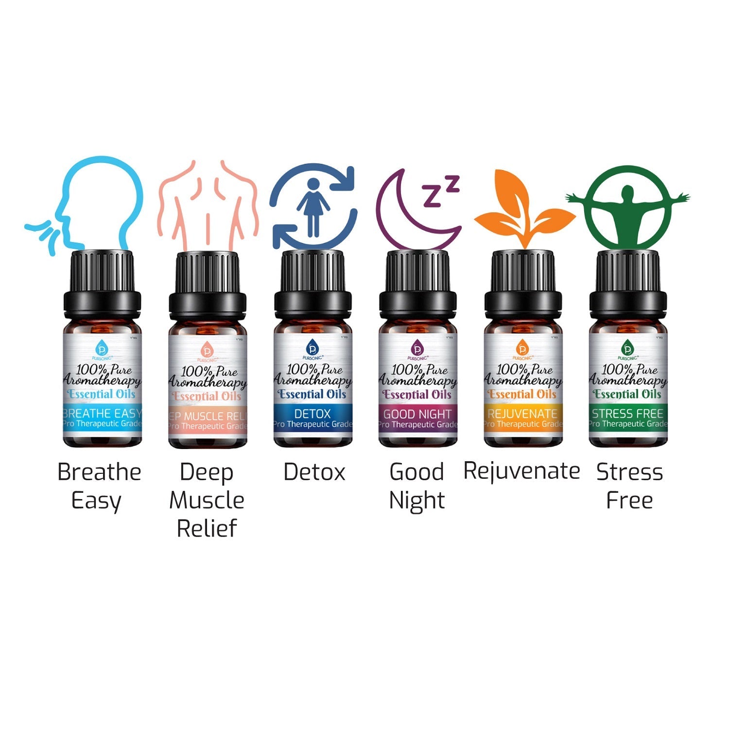 6 Pack of 100% Pure Essential Aromatherapy Oils Blends-1