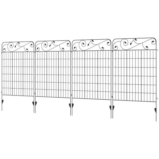 4 Pack Steel Foldable Fence Trellis Panel Animal Barrier-0
