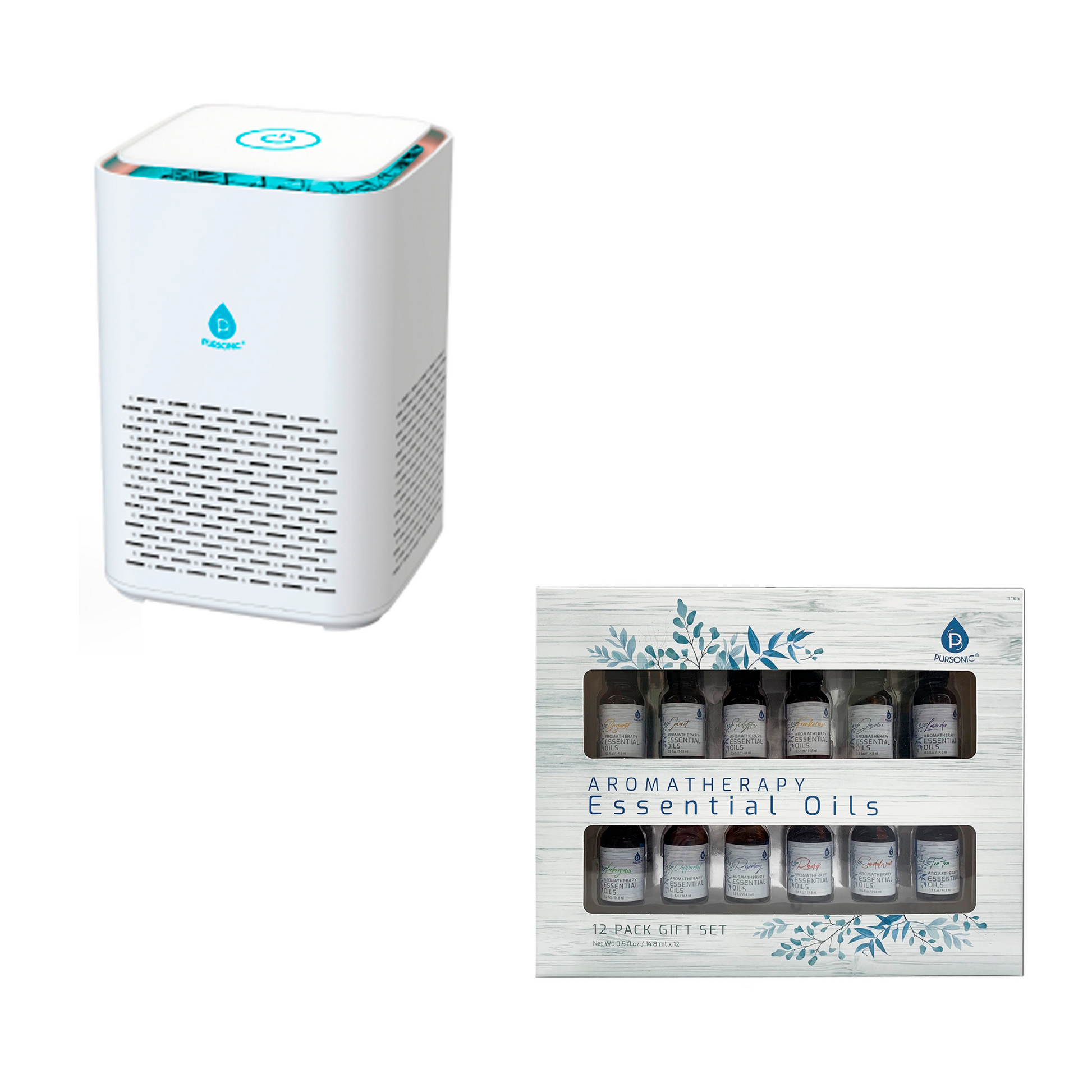 Pursonic Clean Air & Aromatherapy Bundle – True HEPA Air Purifier with 12 Essential Oils-0