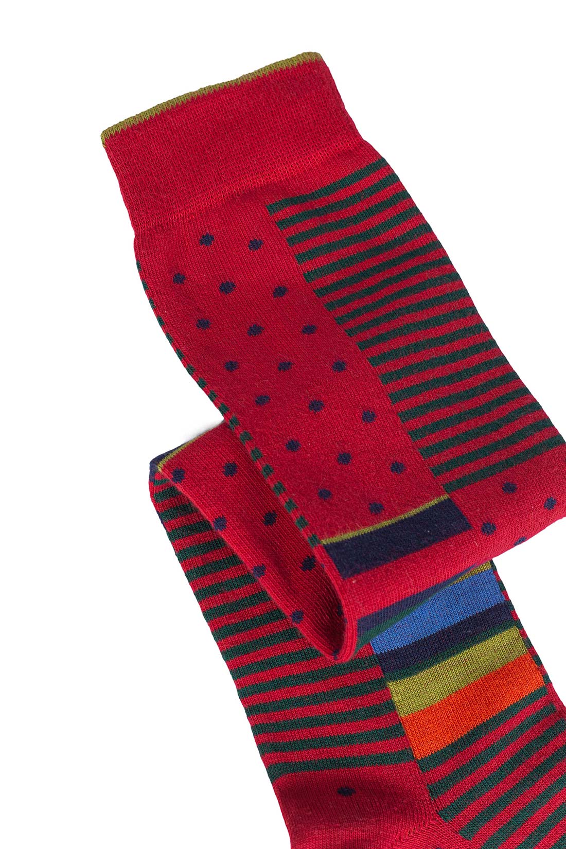 GALLO - Men's long socks with stripes and polka dots pattern  - Size One size-4
