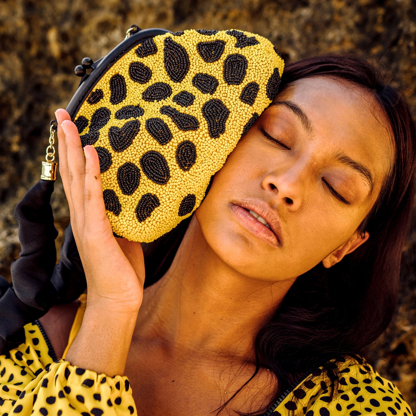 The Arnoldi Venom Clutch Bag In Black & Yellow