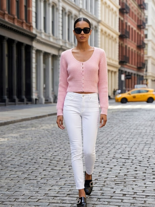 ASTOR Women's Pearl Button Cardigan Prêt-à-Porter BYMANYC ® New York-0