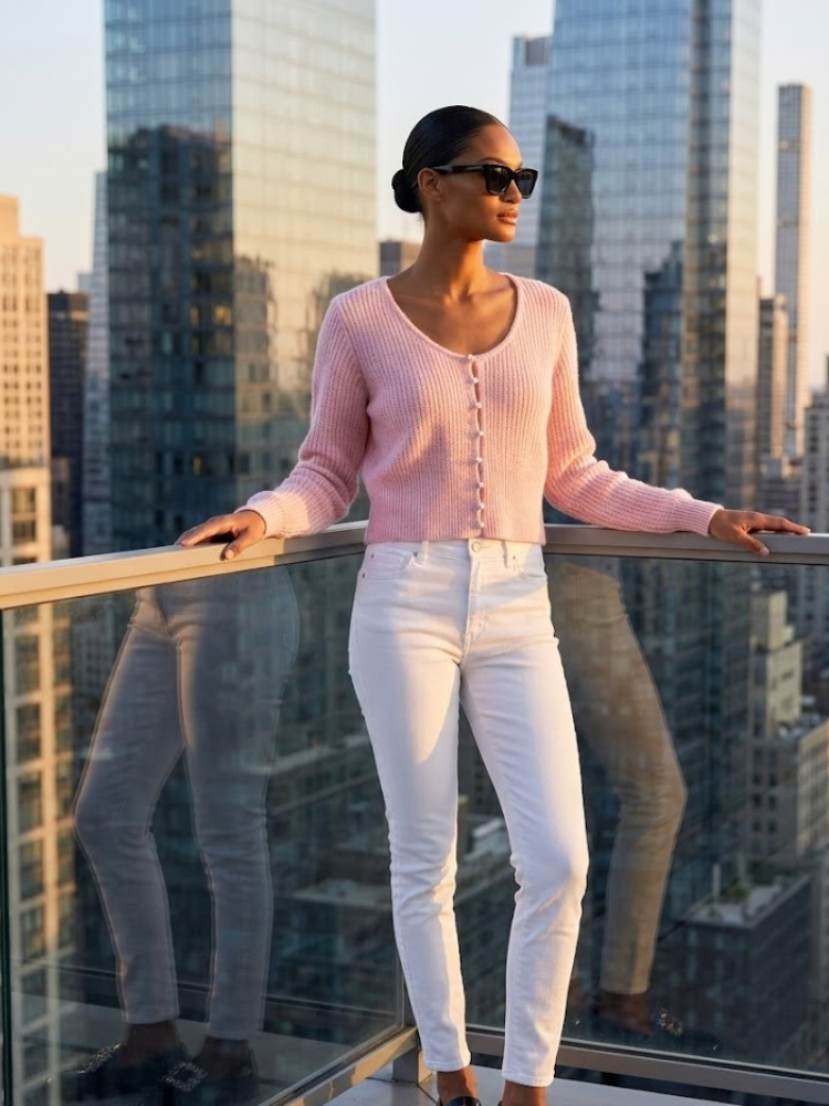 ASTOR Women's Pearl Button Cardigan Prêt-à-Porter BYMANYC ® New York-1