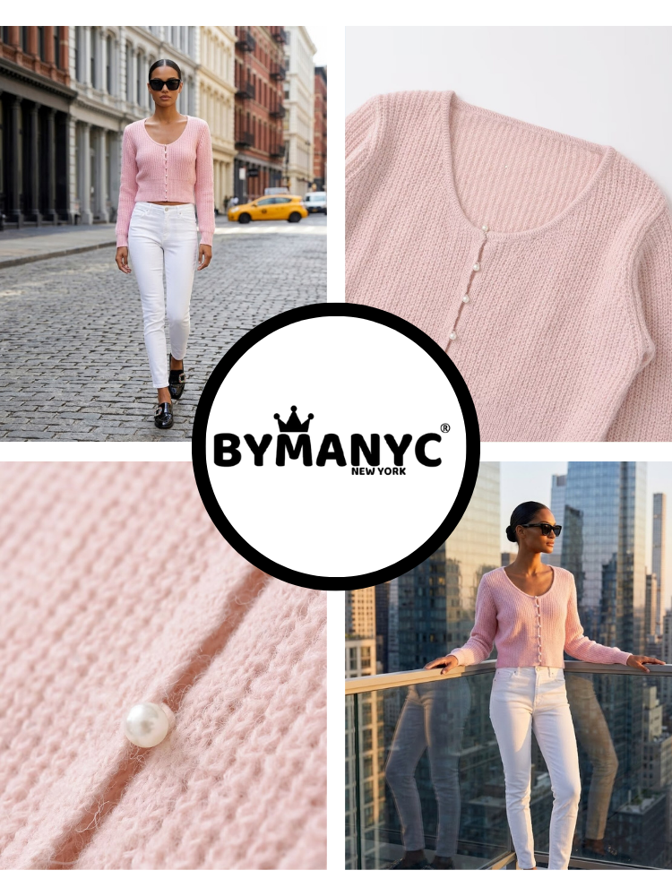 ASTOR Women's Pearl Button Cardigan Prêt-à-Porter BYMANYC ® New York-2