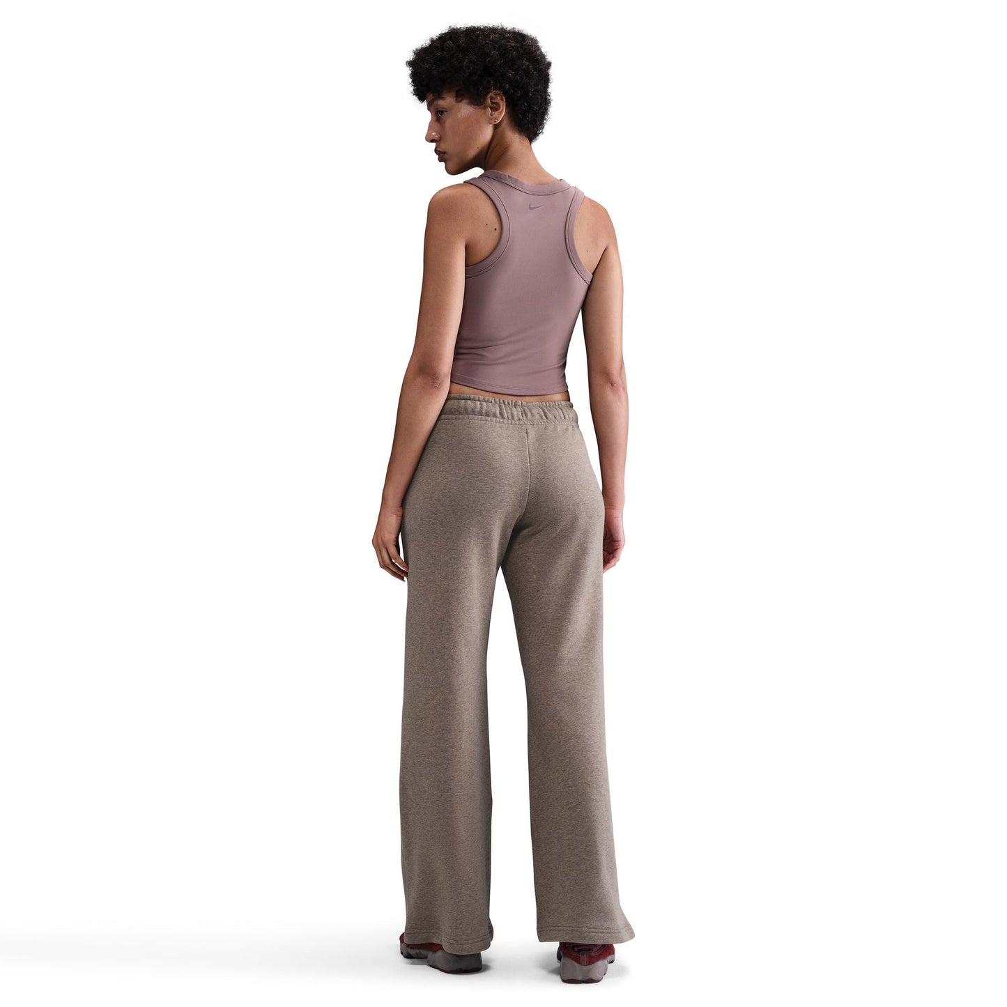 Nike Women's Mid-Rise Wide-Leg Sweatpants - Mink Brown