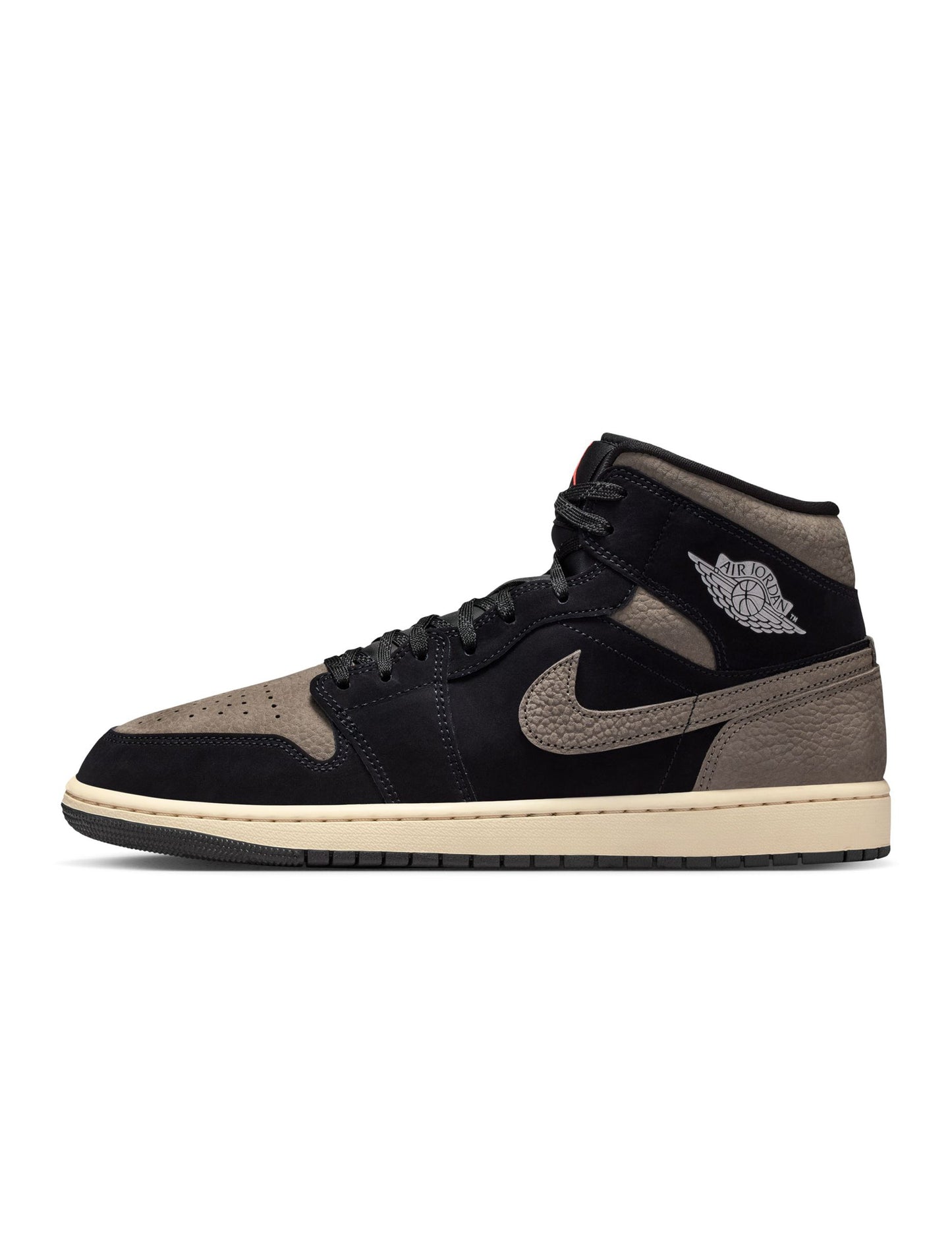 Air Jordan Mens 1 Mid SE - Black/Olive Grey