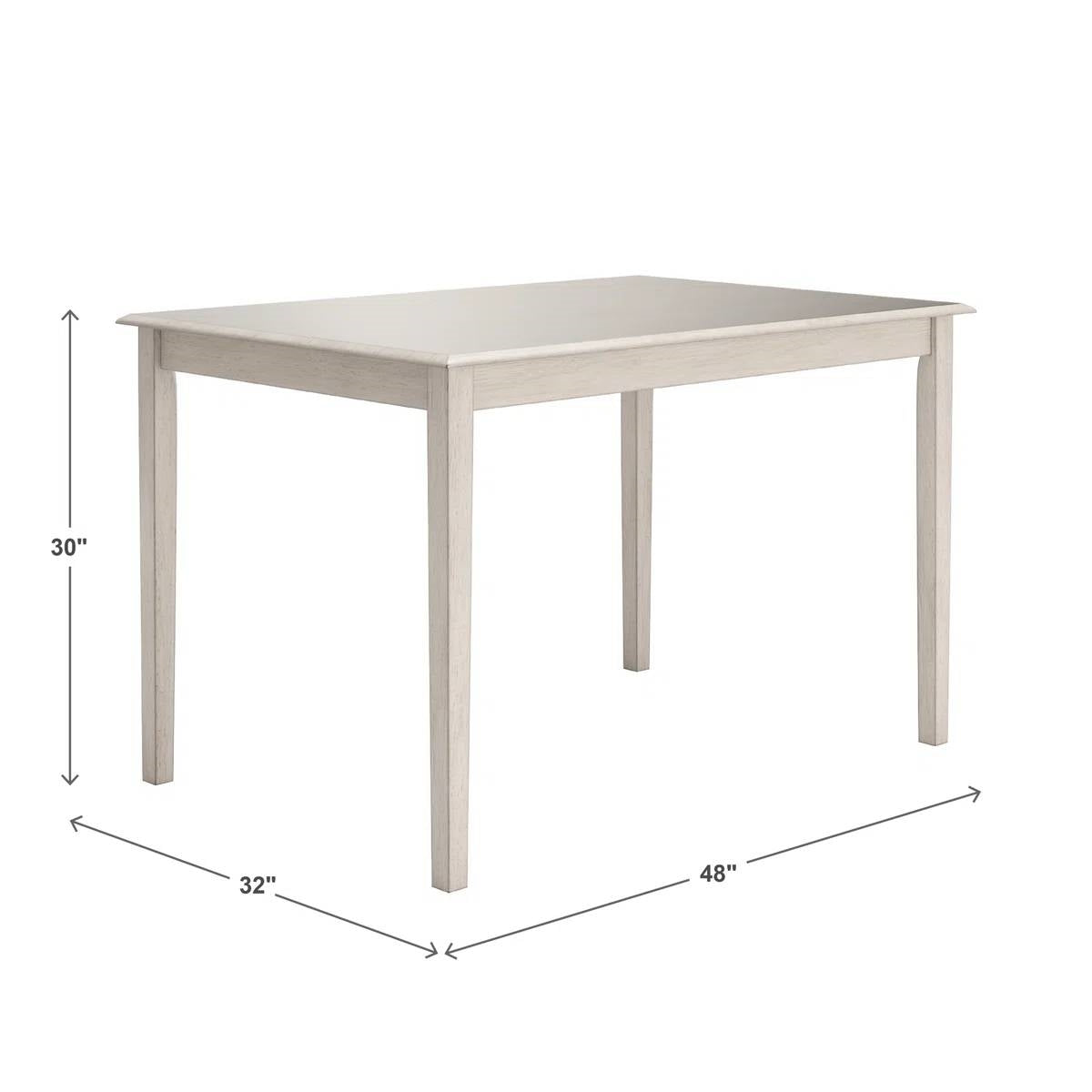 Farmhouse 32 x 48 inch Dining Table in Antique White Wood Finish-2