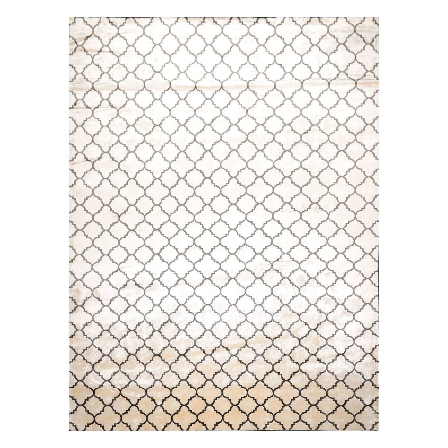 9' x 12' Hand Knotted Tibetan Viscose Quatrefoil Modern Oriental Area Rug Ivory-0