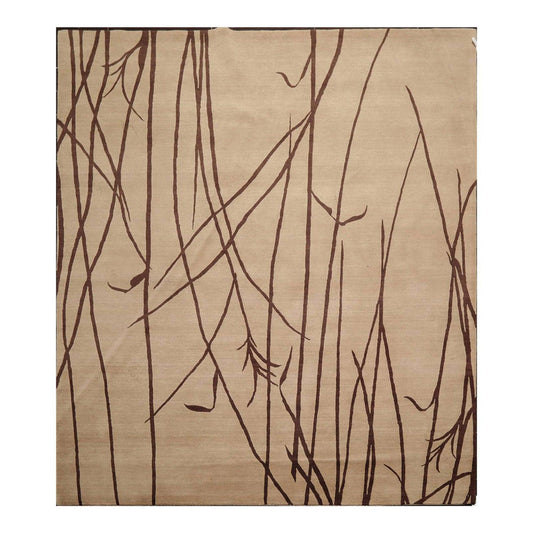 8' x 9'10" Hand Knotted Tibetan 100% Wool bamboo Modern Oriental Area Rug Camel-0