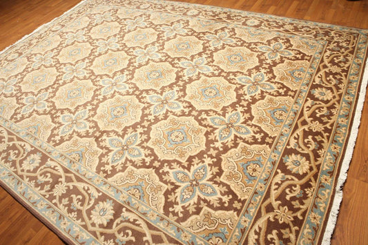 9' x 12' Traditional Oriental Area Rug 100% New Zealand wool New Beige-0