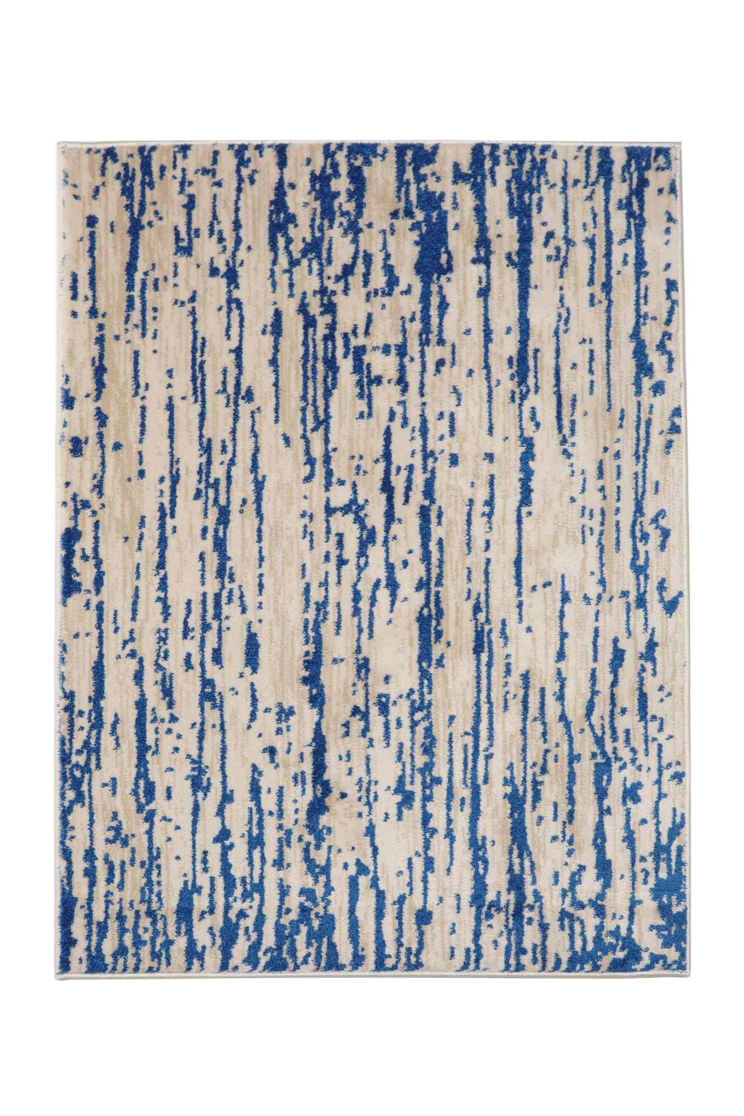 Multi Size Blue, Beige Machine Made Polypropylene Lisette Modern & Contemporary Oriental Area Rug-2