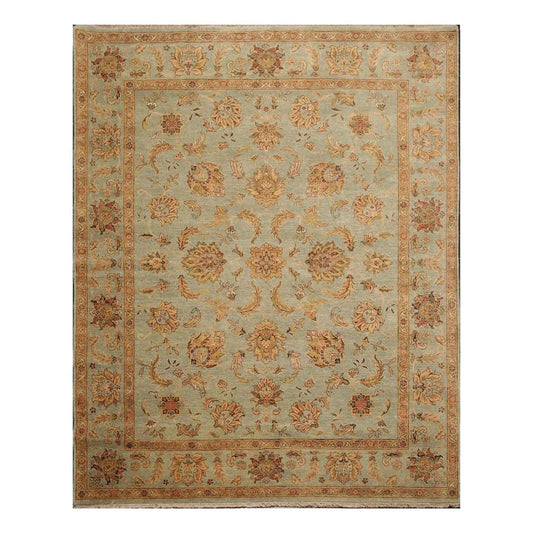 8' x 10' Hand Knotted 100% Wool Agra Oriental Area Rug Aqua-0