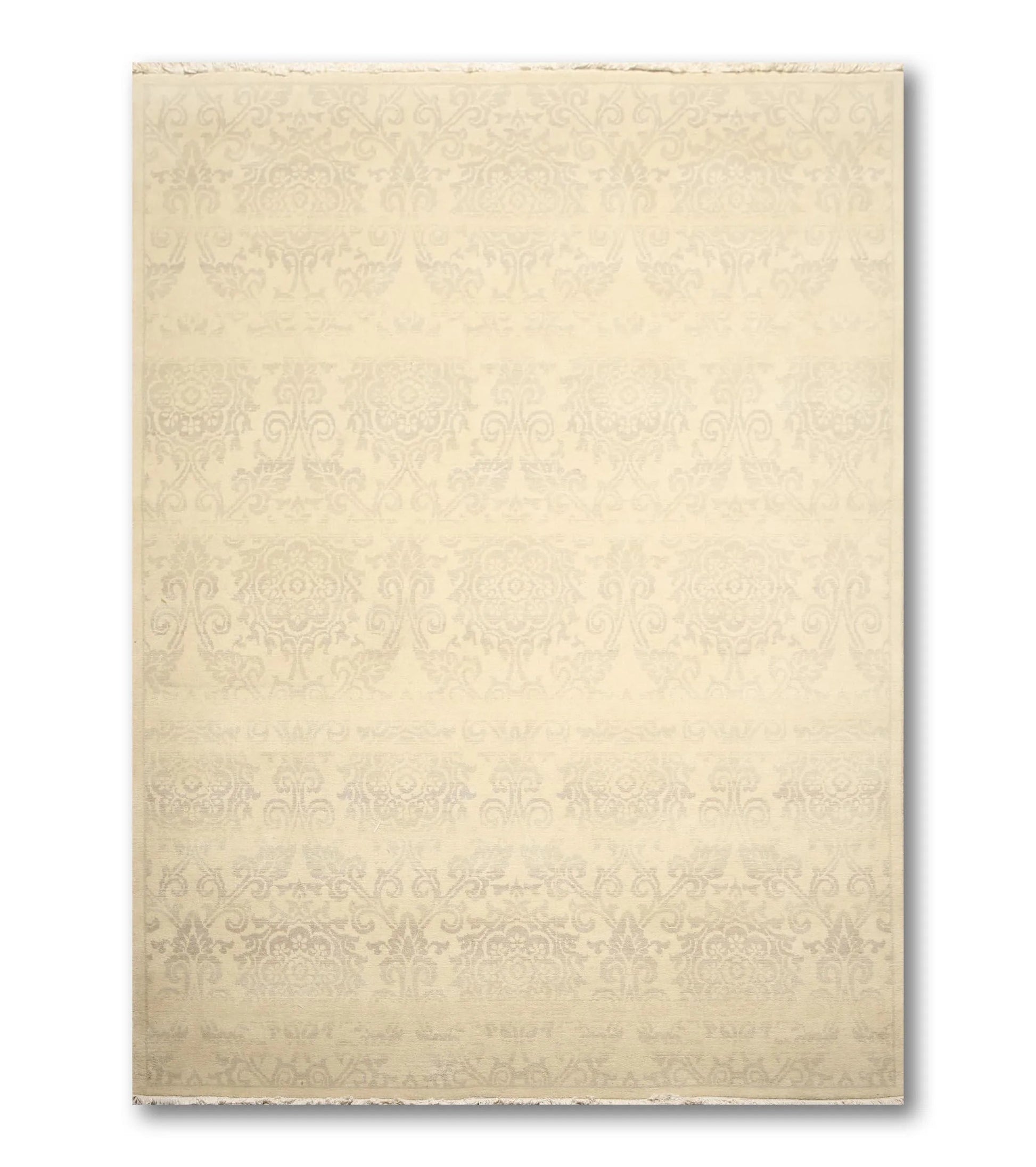 Hand Knotted 100% Wool Traditional Oriental Area Rug Beige 6' x 9'-1