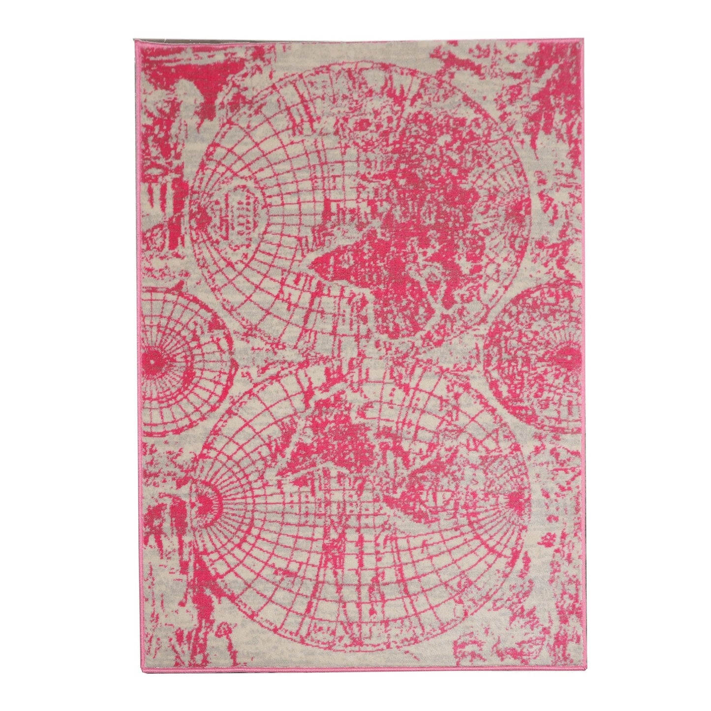 Multi Size Multi Color Machine Made Polypropylene Map Design Oriental Area Rug-1