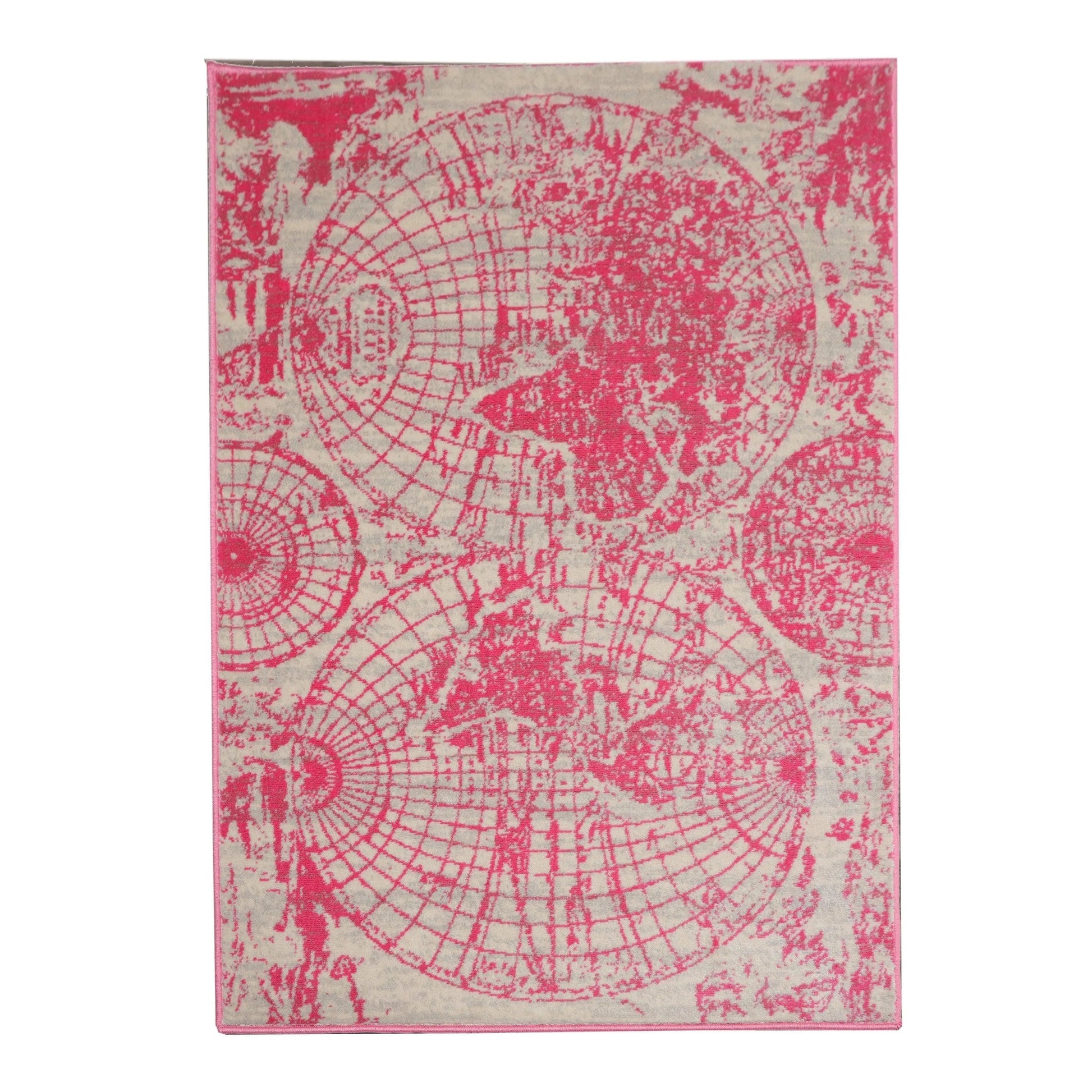 Multi Size Multi Color Machine Made Polypropylene Map Design Oriental Area Rug-1