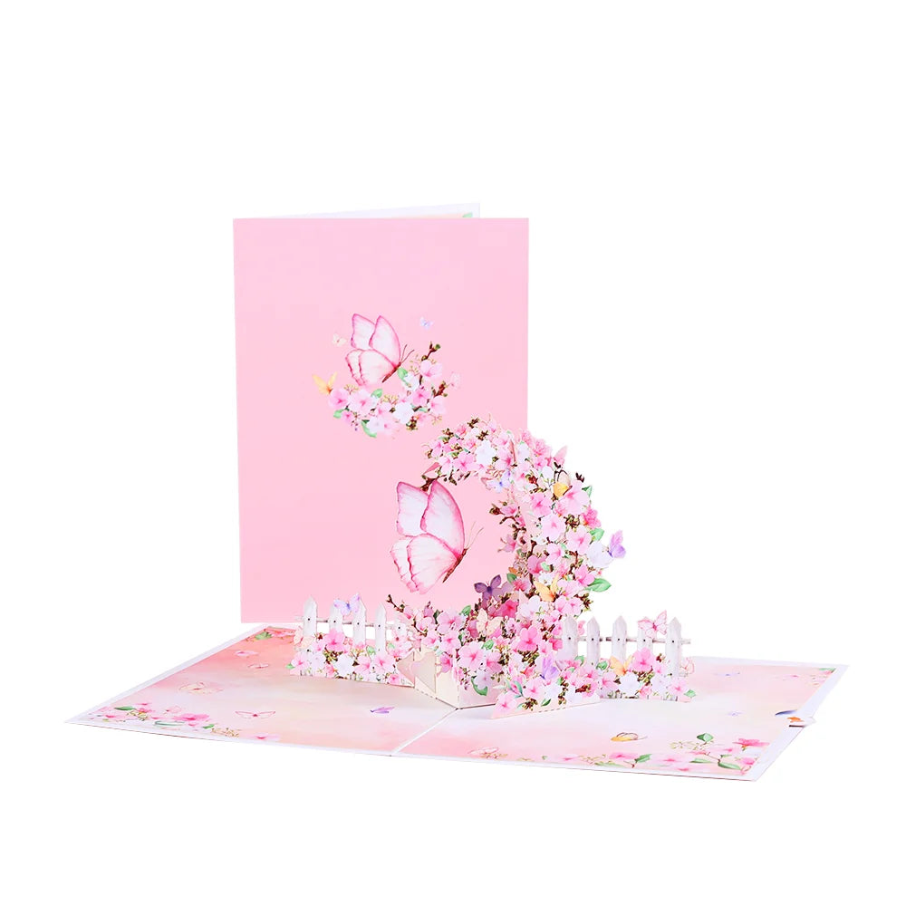 Beautiful Floral Pop Out Greetings Cards with Envelope