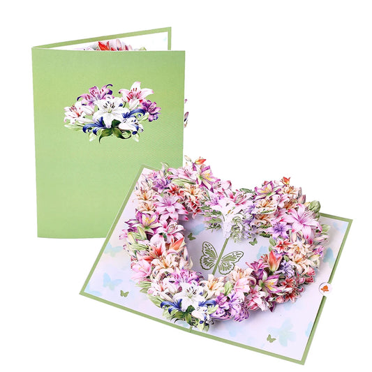 Beautiful Floral Pop Out Greetings Cards with Envelope