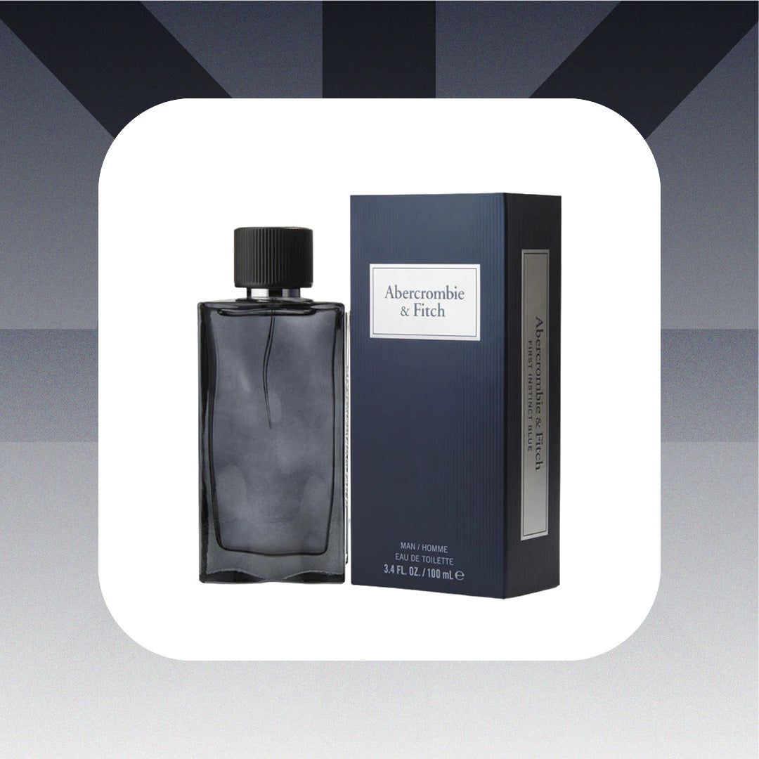 Abercrombie & Fitch perfume bottle and packaging on a gradient background