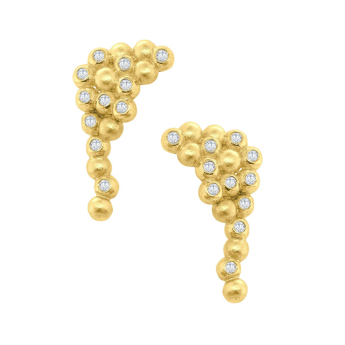 Abundance Rainforest Earrings-18K Gold with Diamonds-3