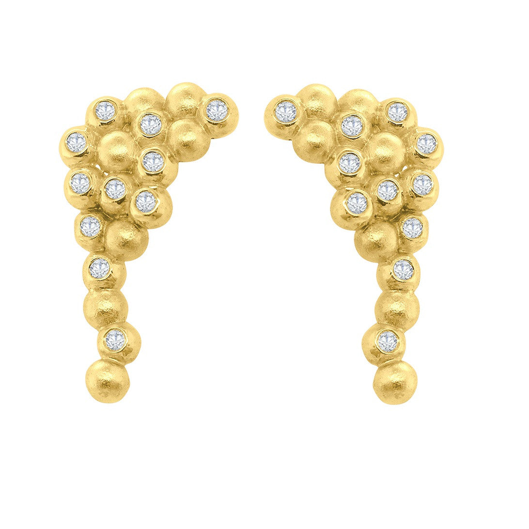Abundance Rainforest Earrings-18K Gold with Diamonds-6