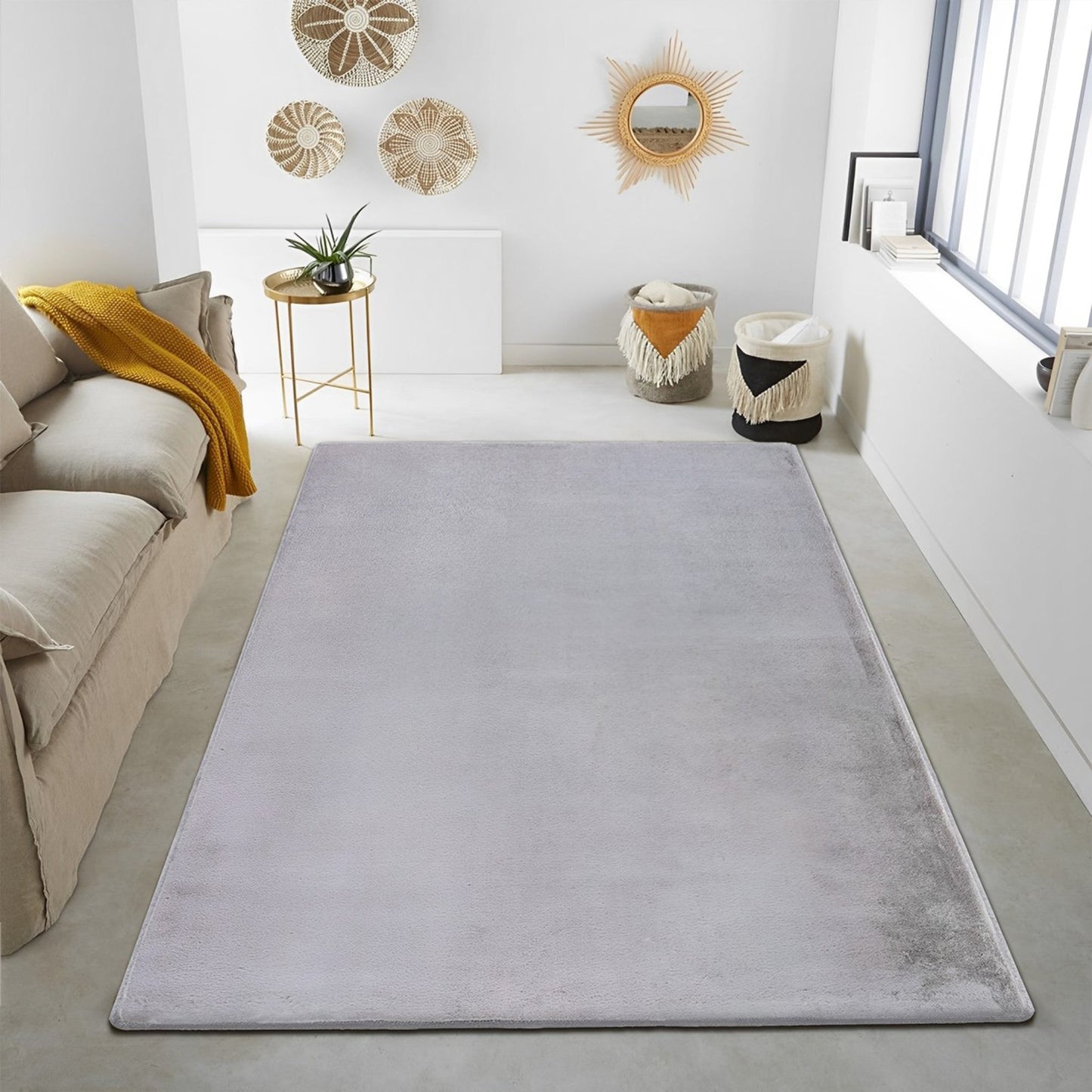Light Grey Plush Area Rug-2