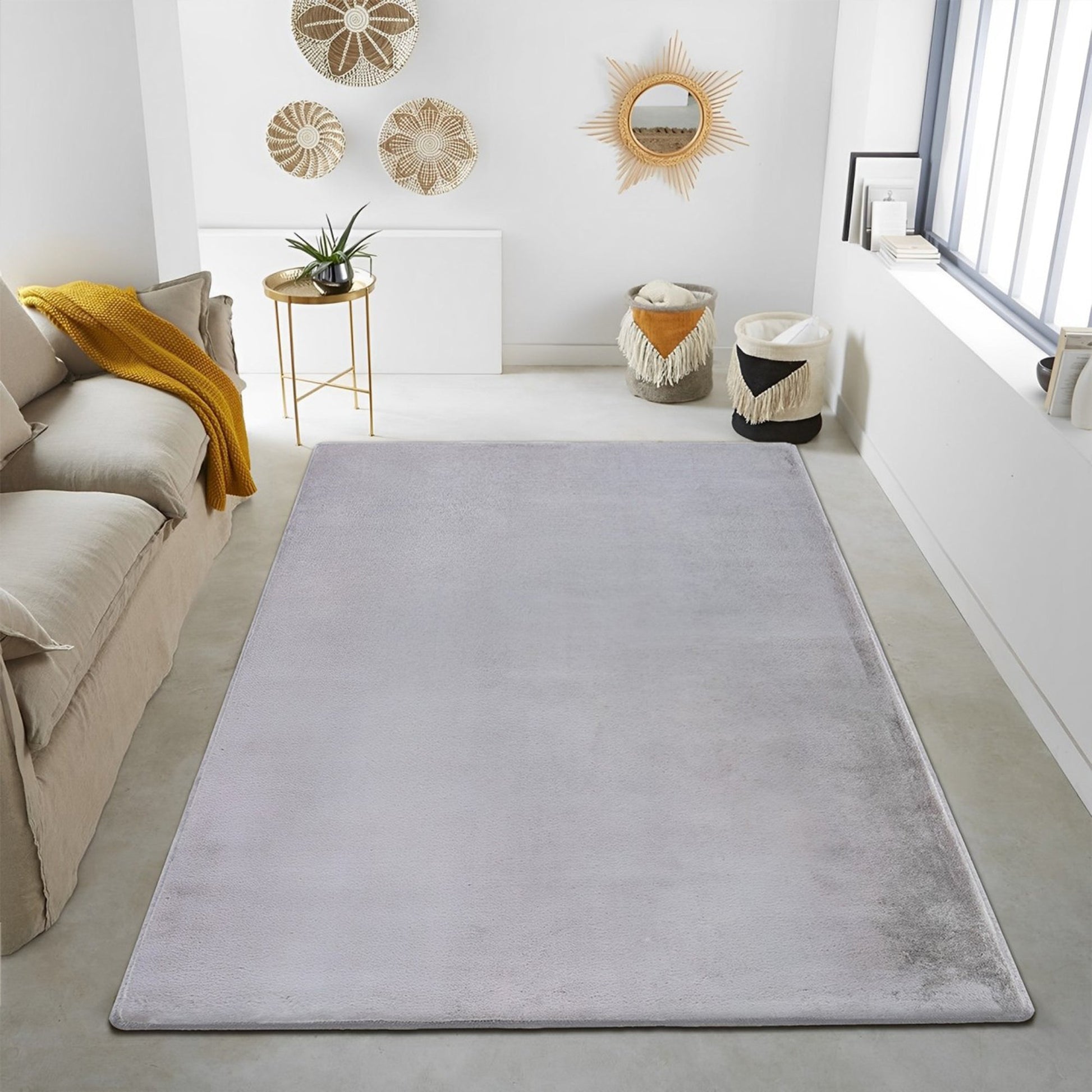 Light Grey Plush Area Rug-2
