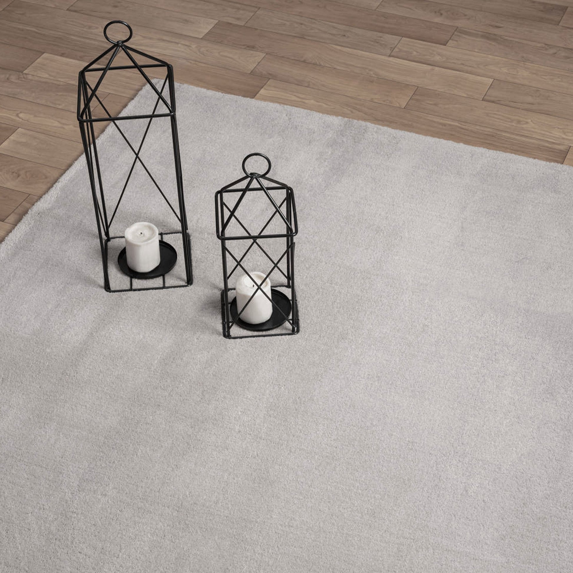 Light Grey Plush Area Rug-3