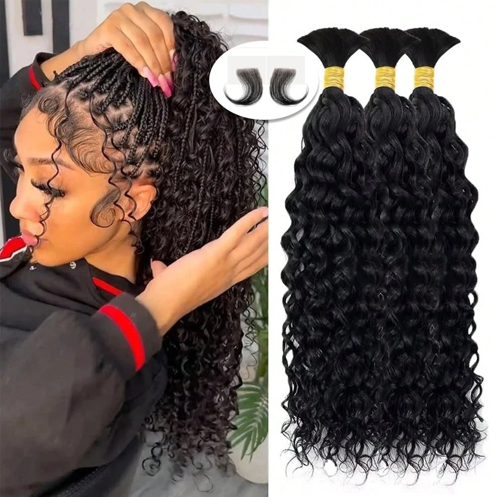 Highlight 613 Curly Boho Braids Human Hair Bulk Braiding Hair Burgundy 99J Blonde Deep Wave 100% Human Hair Extensions Bundles