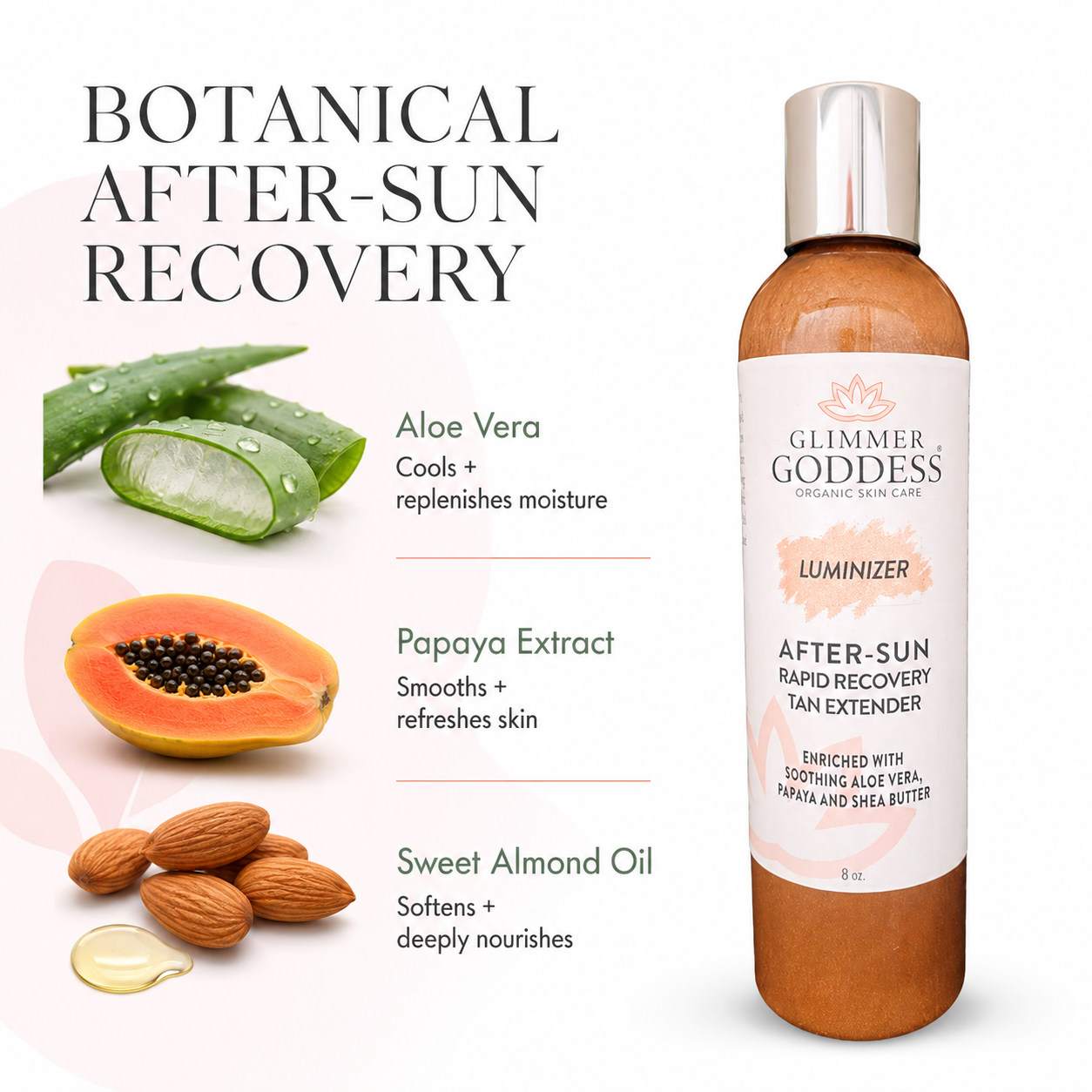Organic After Sun Lotion & Tan Extender – Luminizing Shimmer