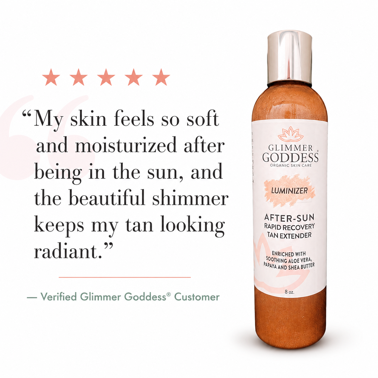 Organic After Sun Lotion & Tan Extender – Luminizing Shimmer