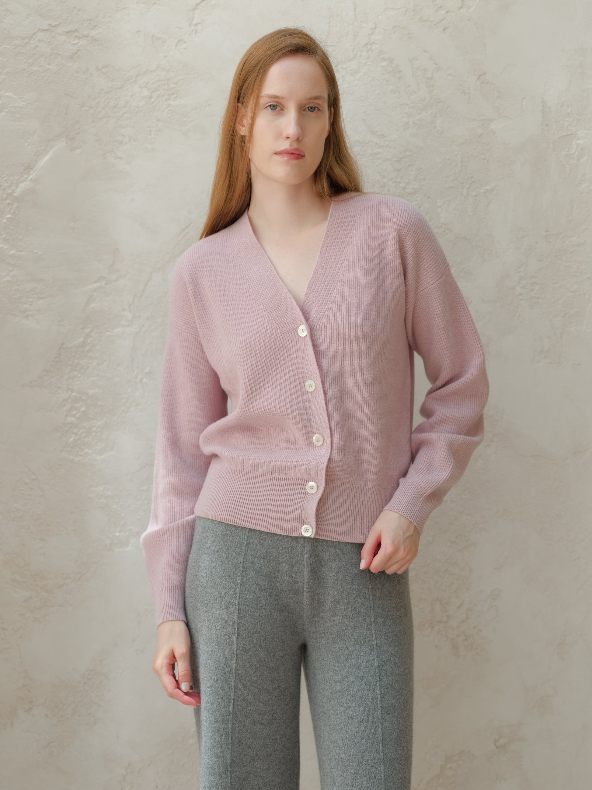 Cashmere Mix Ribbed Cardigan-1