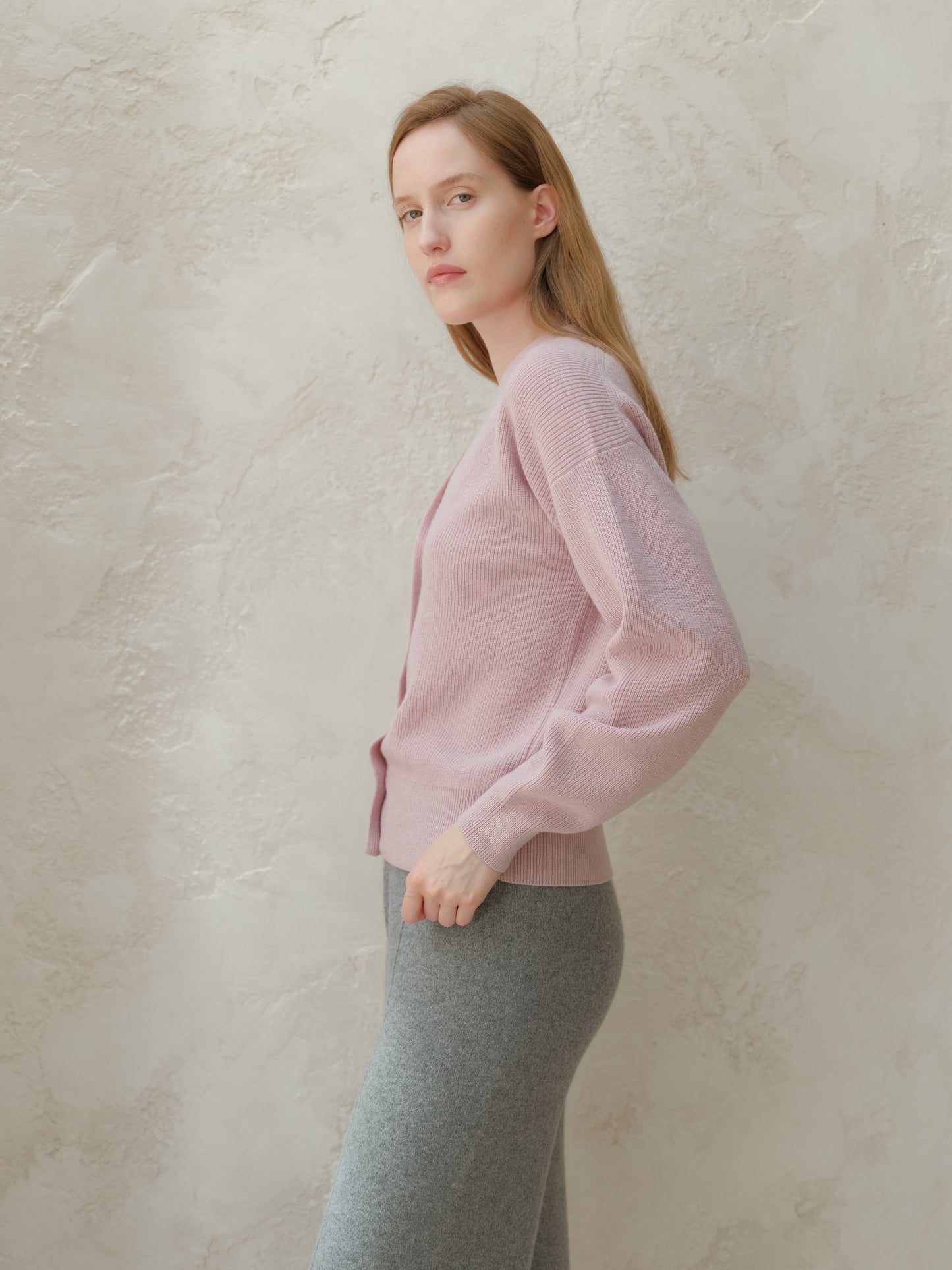 Cashmere Mix Ribbed Cardigan-2