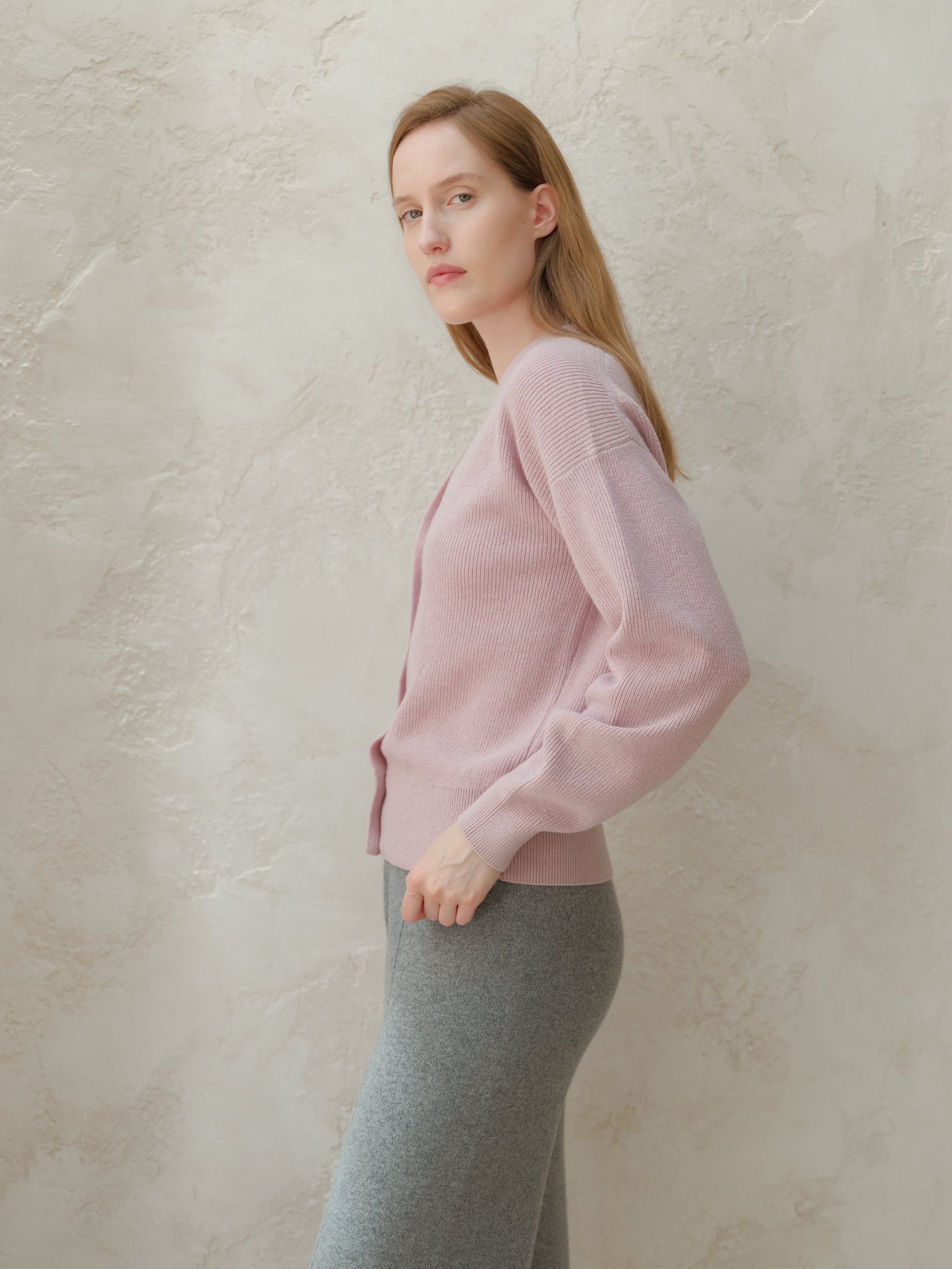 Cashmere Mix Ribbed Cardigan-2