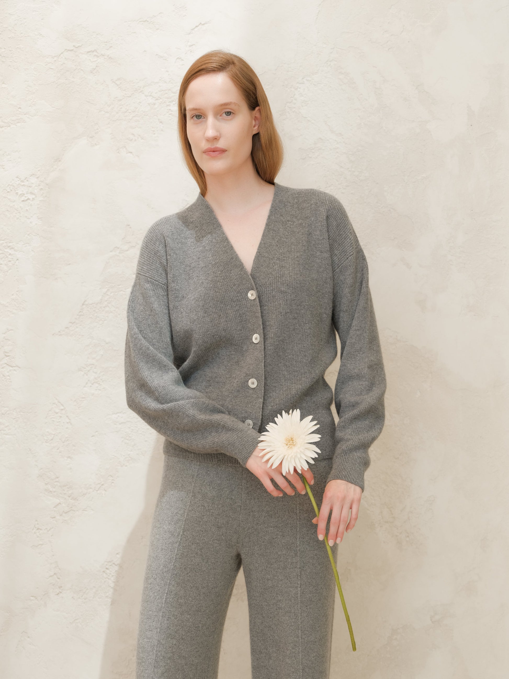 Cashmere Mix Ribbed Cardigan-0