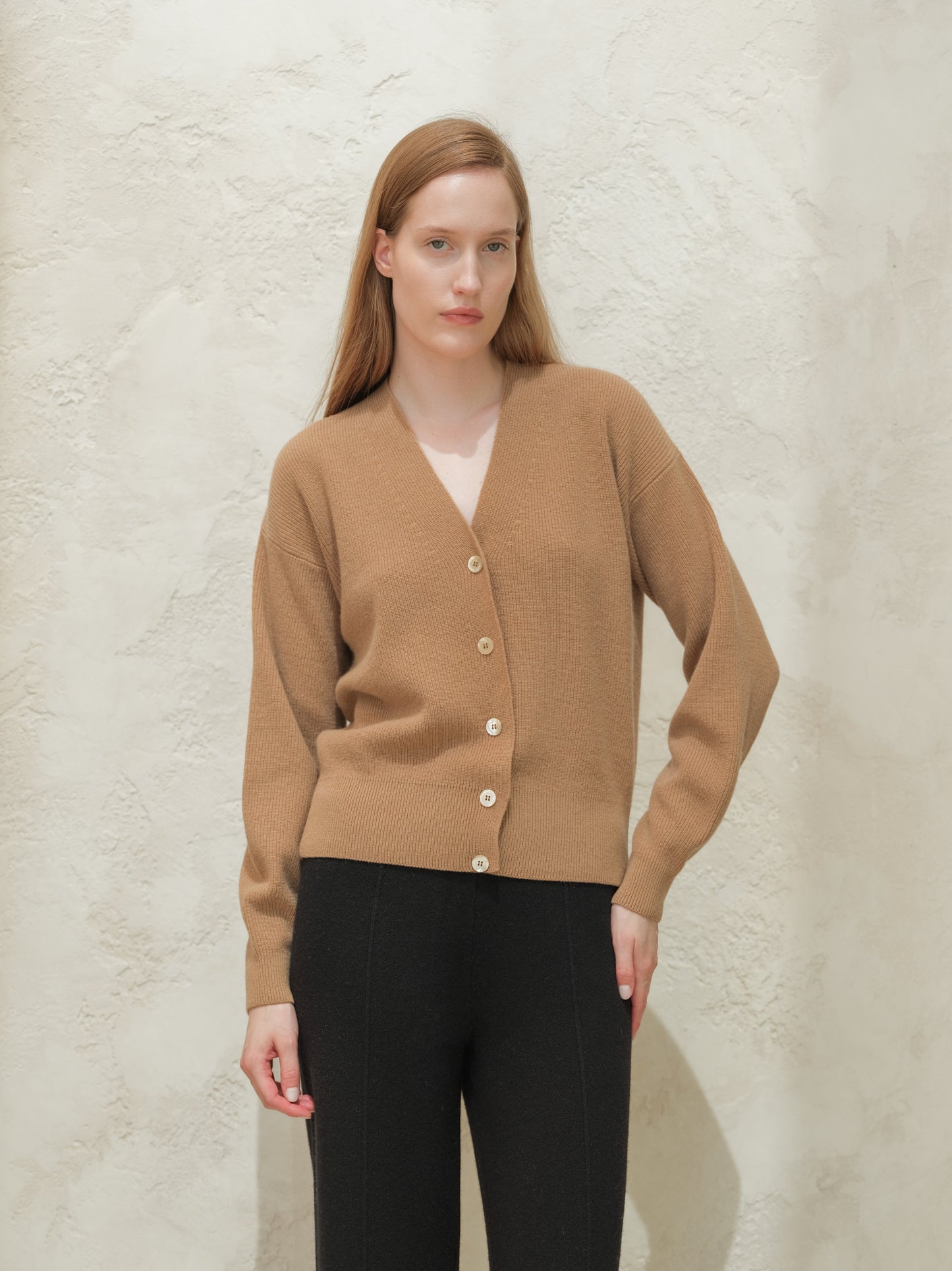 Cashmere Mix Ribbed Cardigan-6