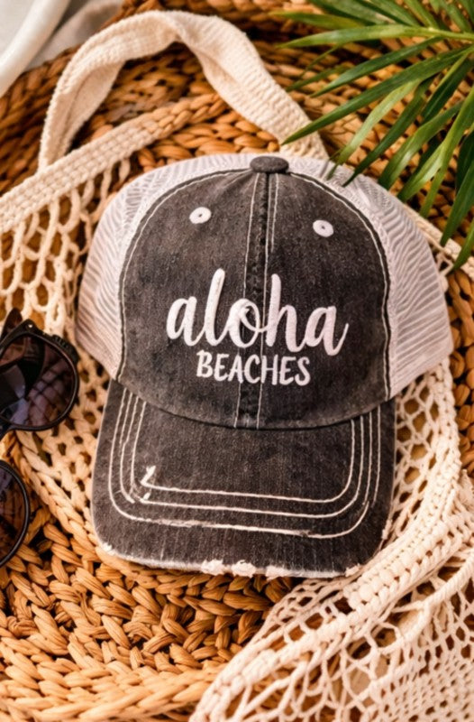 Aloha Beaches Embroidered Trucker Hat