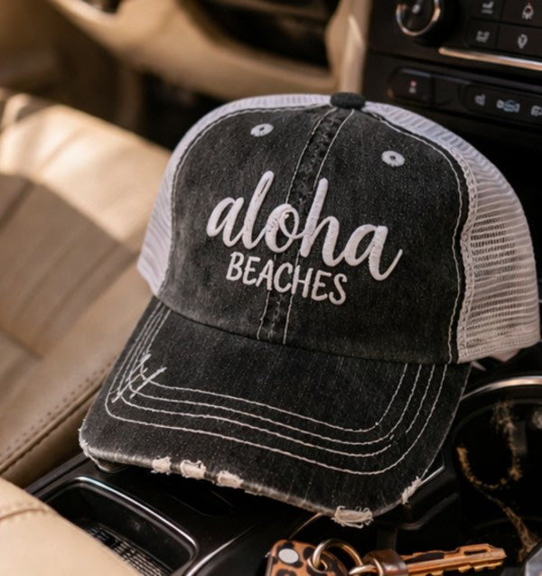 Aloha Beaches Embroidered Trucker Hat