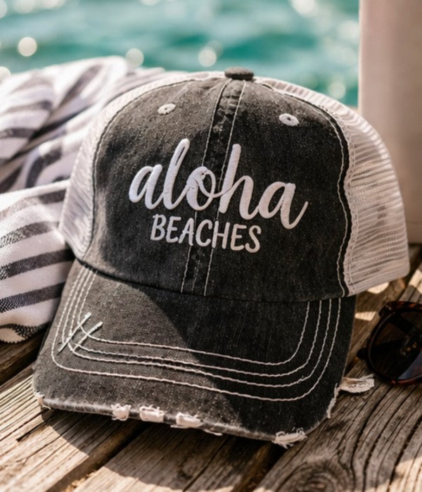Aloha Beaches Embroidered Trucker Hat