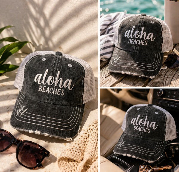 Aloha Beaches Embroidered Trucker Hat