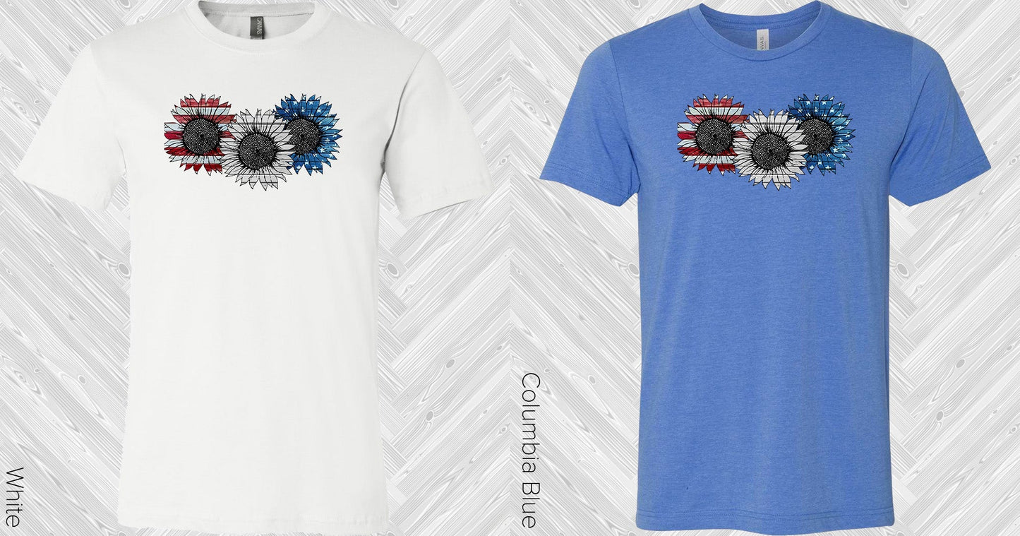 American Flag Sunflowers Graphic Tee