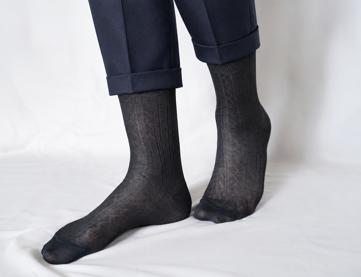 tittimitti® 100% Mercerized "Filo di Scozia" Cotton Men's Dress & Trouser Socks. 3-Pack. Made in Italy