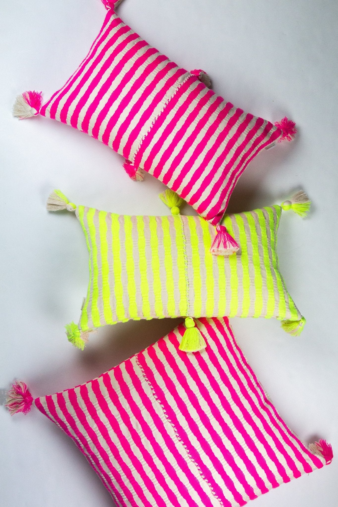 Antigua Pillow - Neon Pink and Yellow