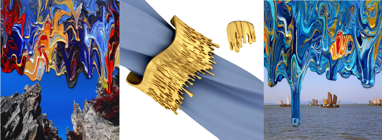 Antonio Wehrli Gravity Paint Drip Bracelet: Art into Jewelry-18K Gold-16
