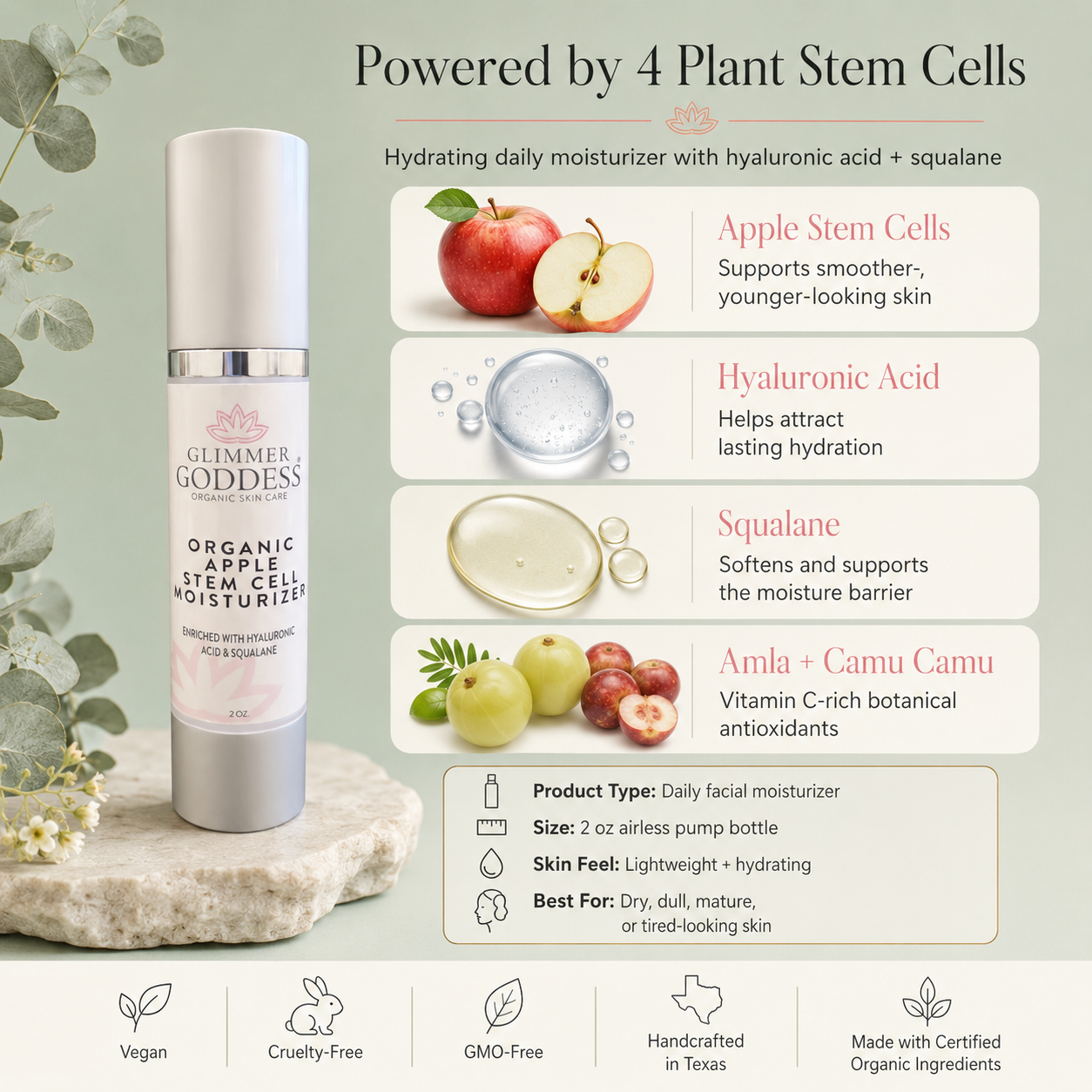 Organic Apple Stem Cell Moisturizer – Anti-Aging Treatment