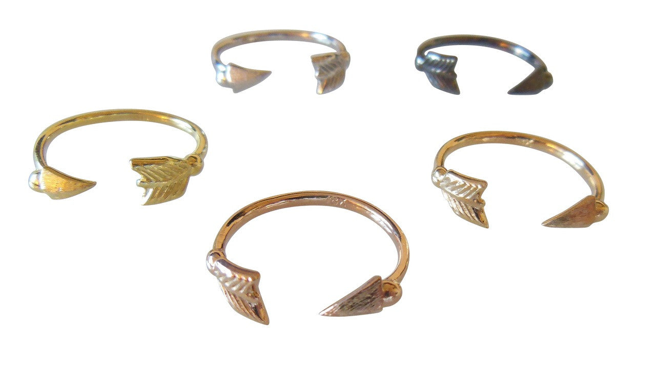 Custom Design: Arrow Stacking Rings - Yellow Gold- 18K-15