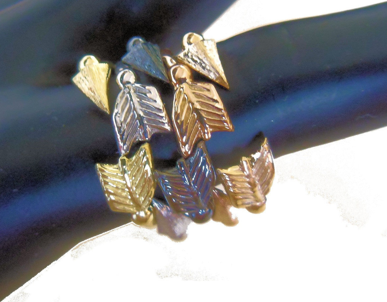 Custom Design: Arrow Stacking Rings - Yellow Gold- 18K-5