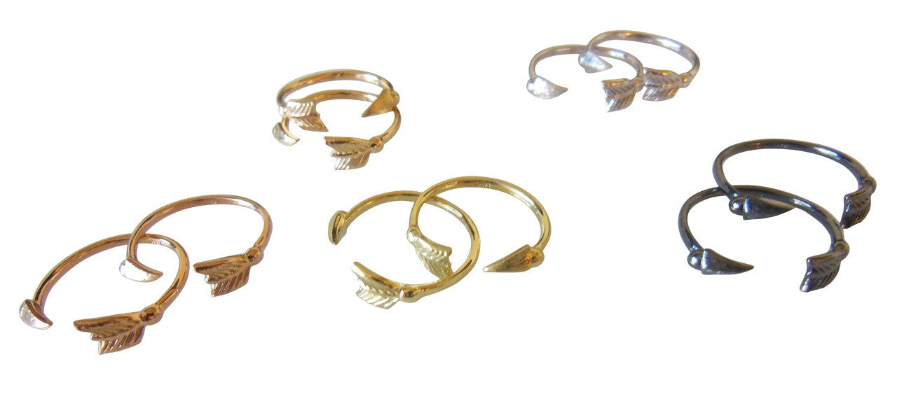 Custom Design: Arrow Stacking Rings - White Gold-18K-6