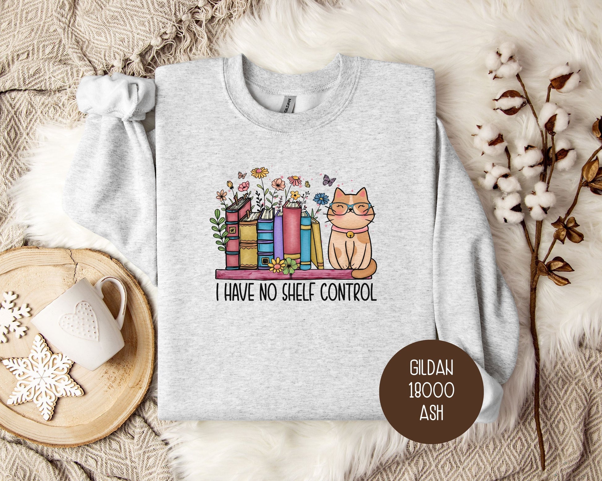 I Have No Shelf Control Cat Sweatshirt-2
