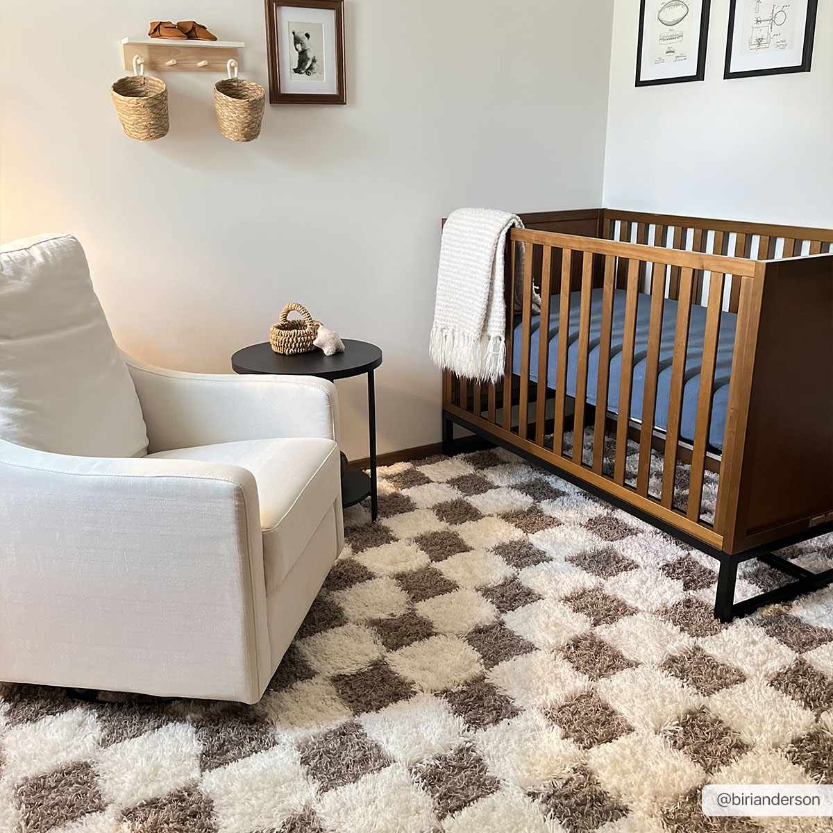 Atira Brown Checkered Area Rug-0