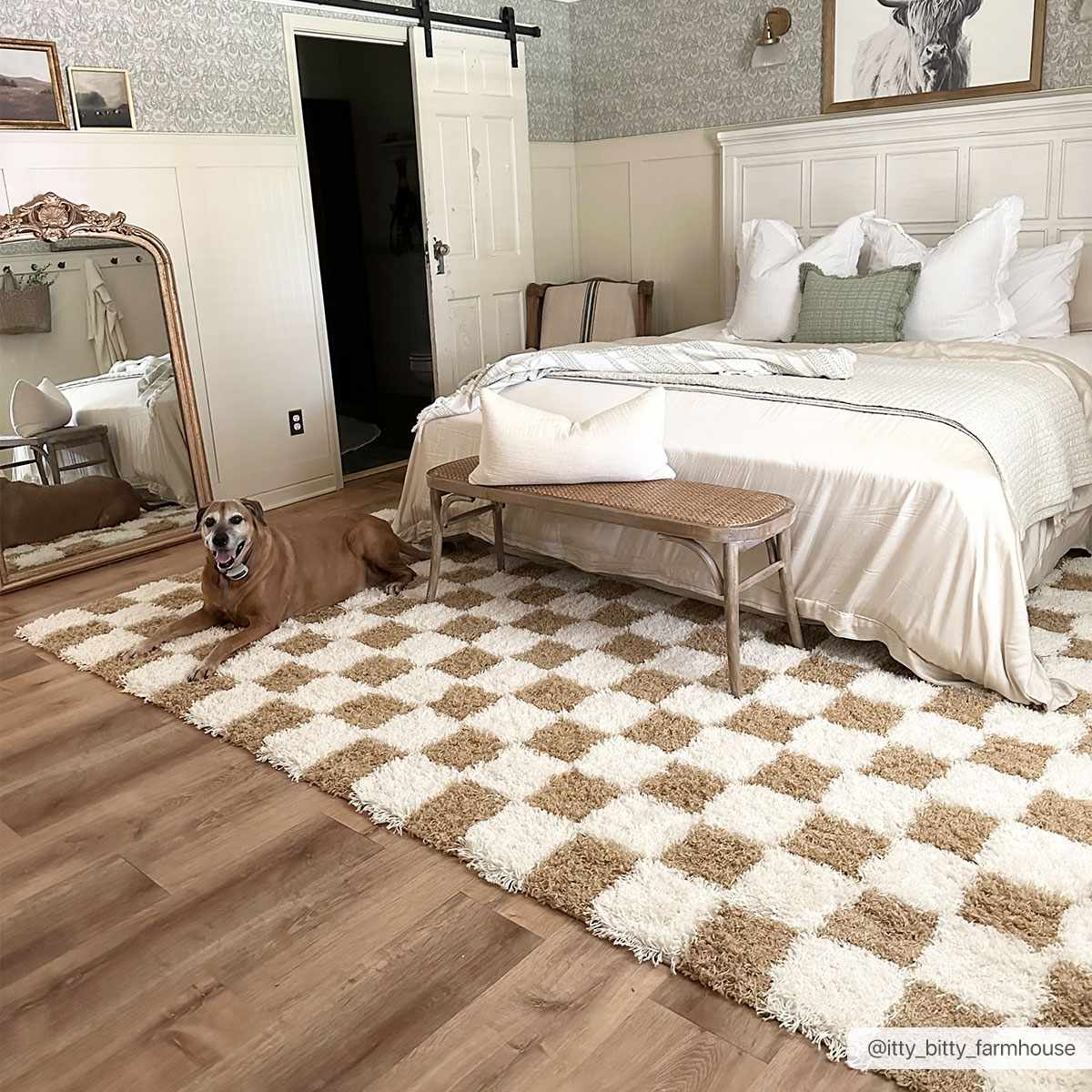 Atira Mustard Checkered Area Rug-1